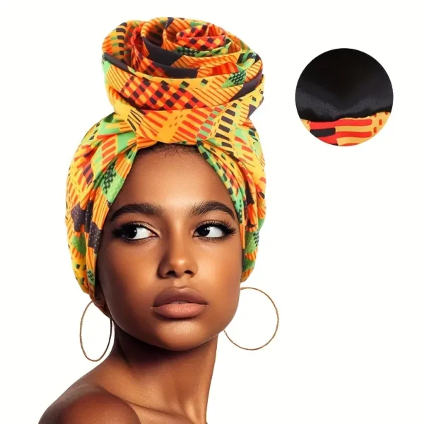 african print turban hat