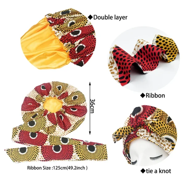 satin bonnet/headwrap with long ribbon